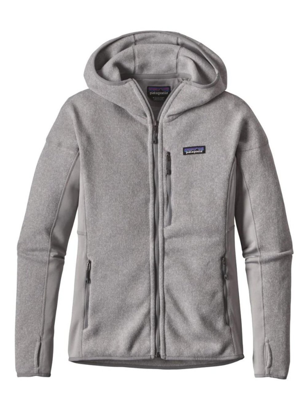 Patagonia women's Performance Better Sweater Hoodie full zip jacket drifter gray